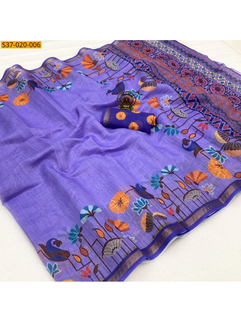 Fancy Soft Linen Cotton Saree