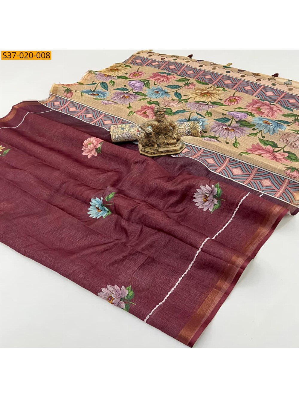 Fancy Soft Linen Cotton Saree