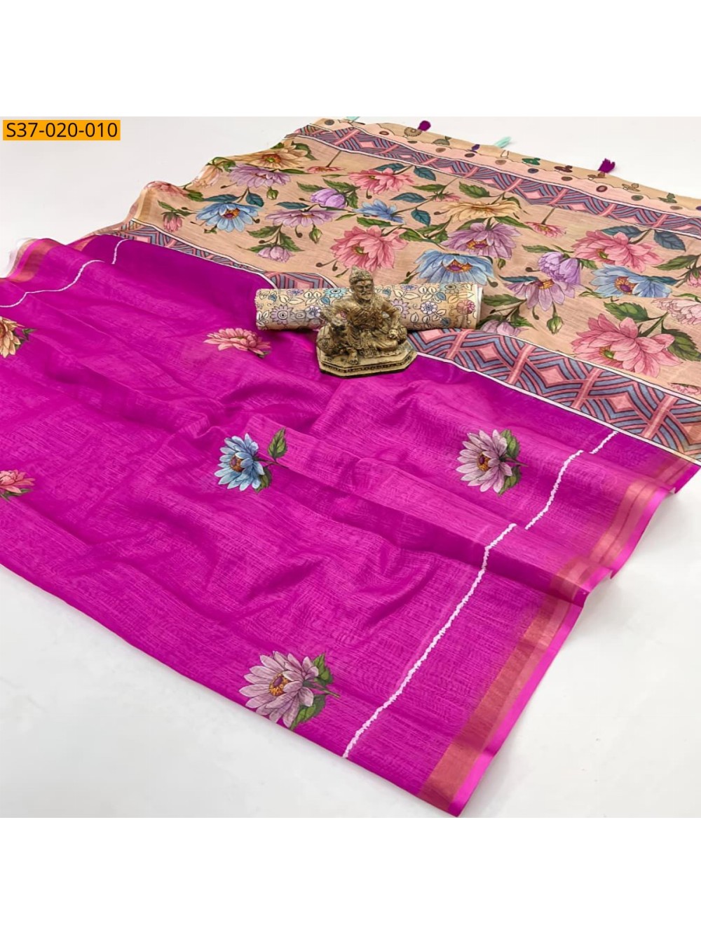 Fancy Soft Linen Cotton Saree