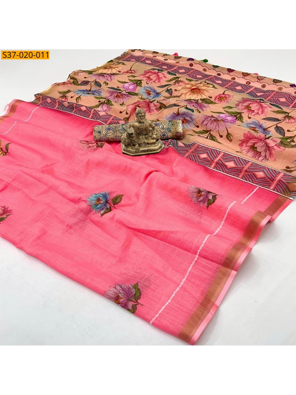 Fancy Soft Linen Cotton Saree