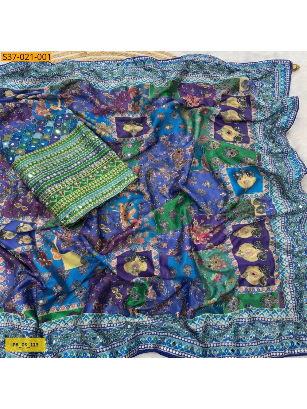 Fancy chinnon  Saree
