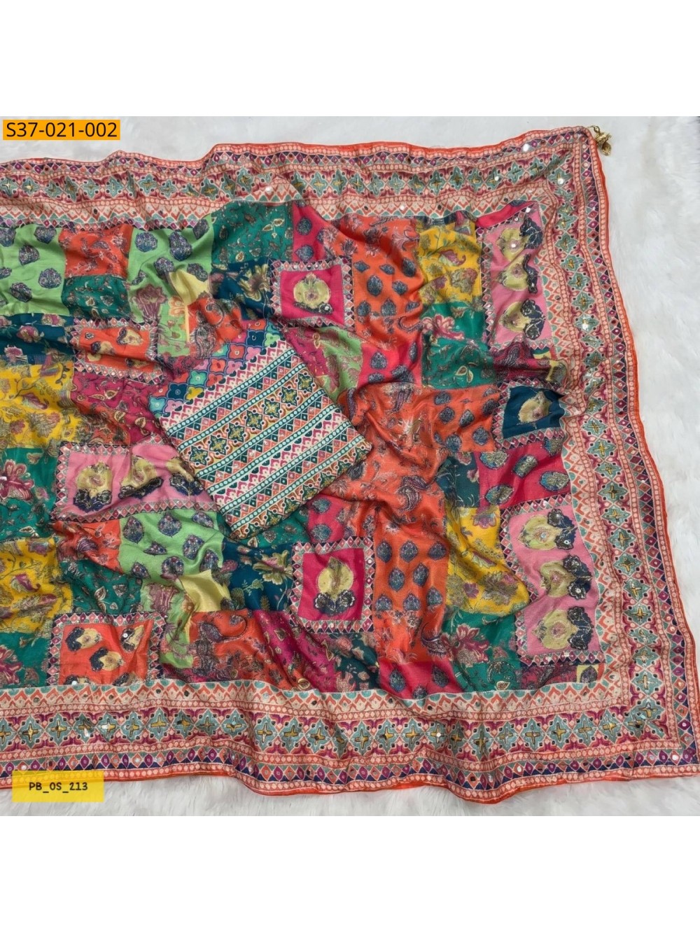 Fancy chinnon  Saree