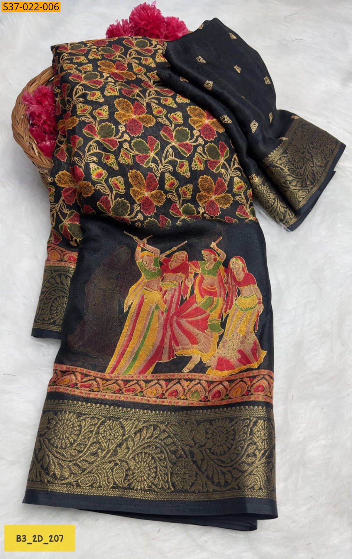 Black Fancy Massmellow Saree