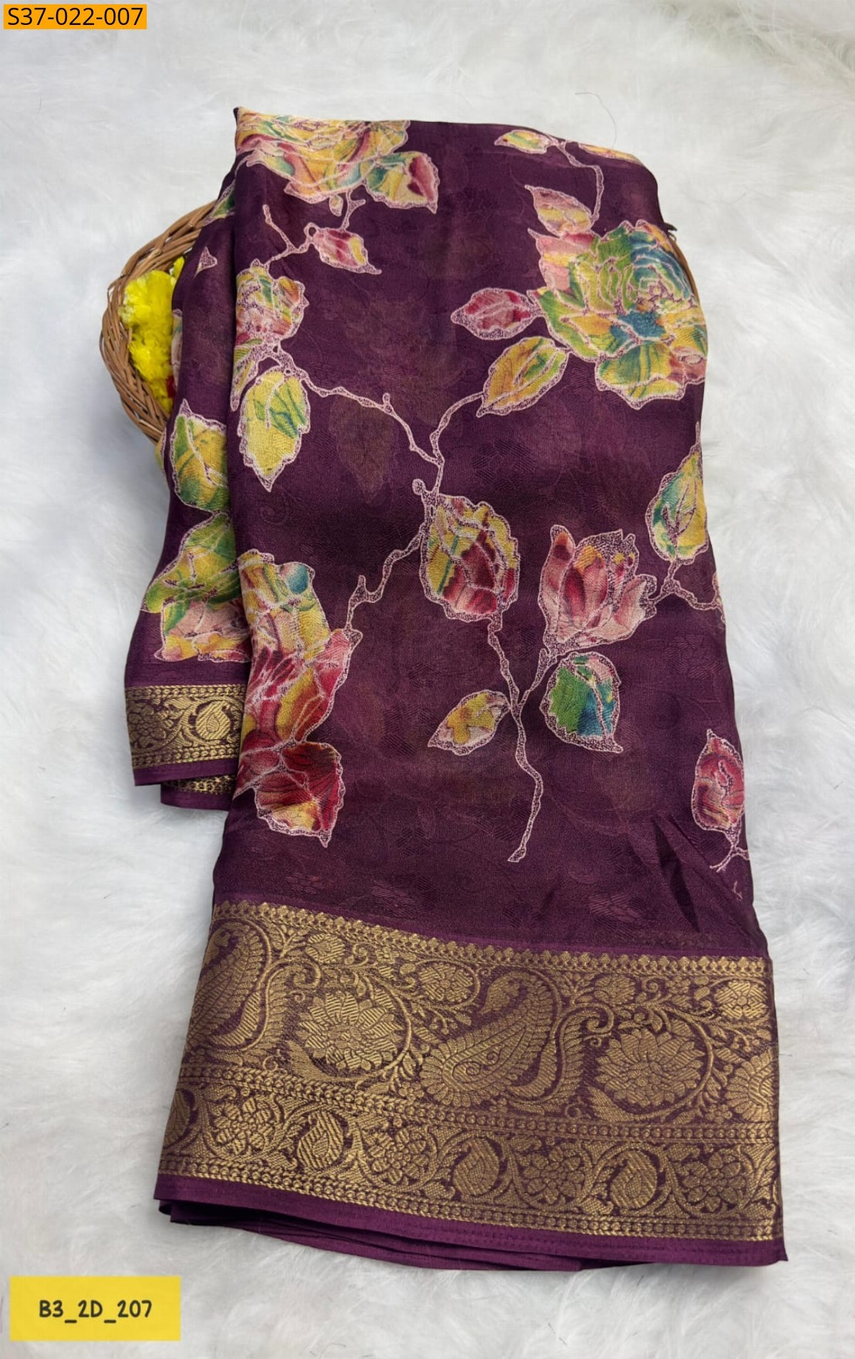 Wine Fancy Massmellow Saree