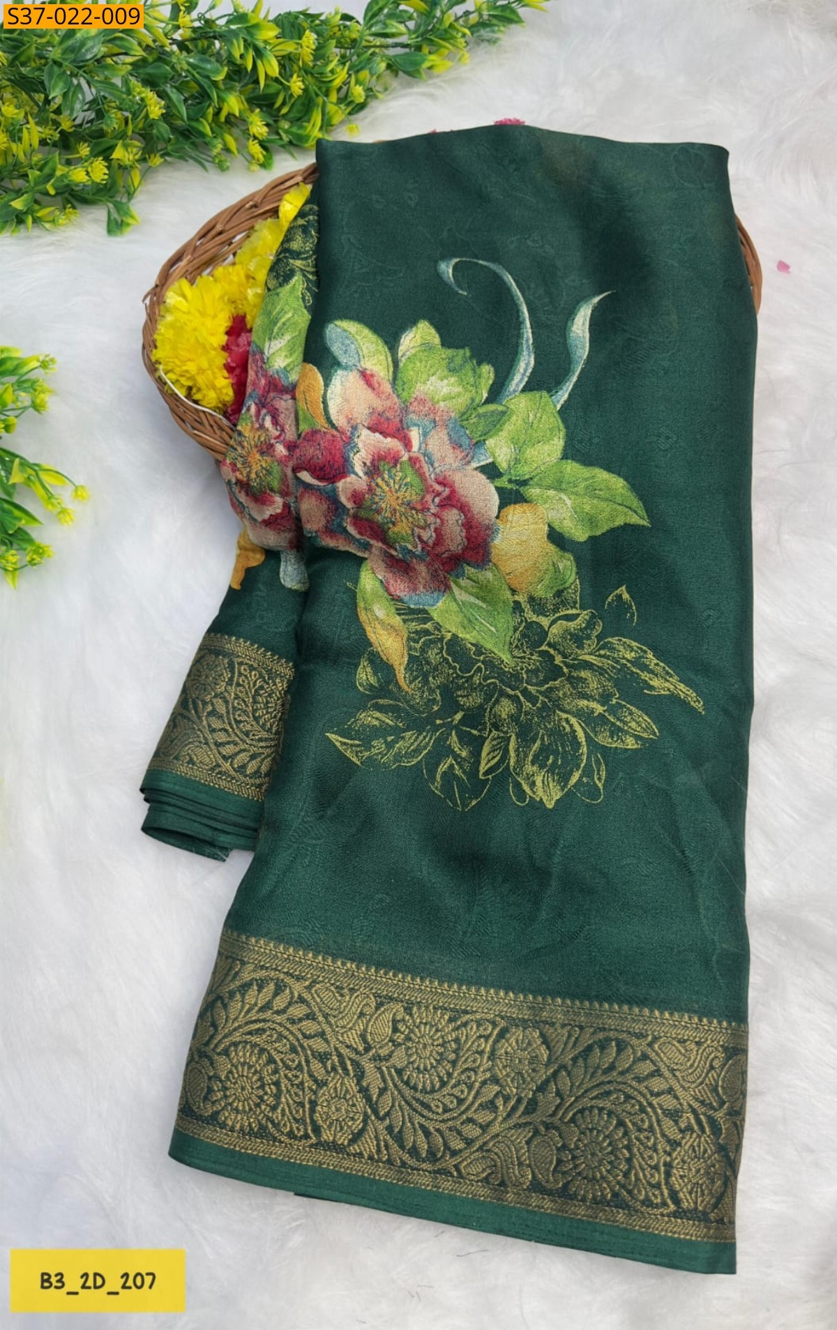 Green Fancy Massmellow Saree
