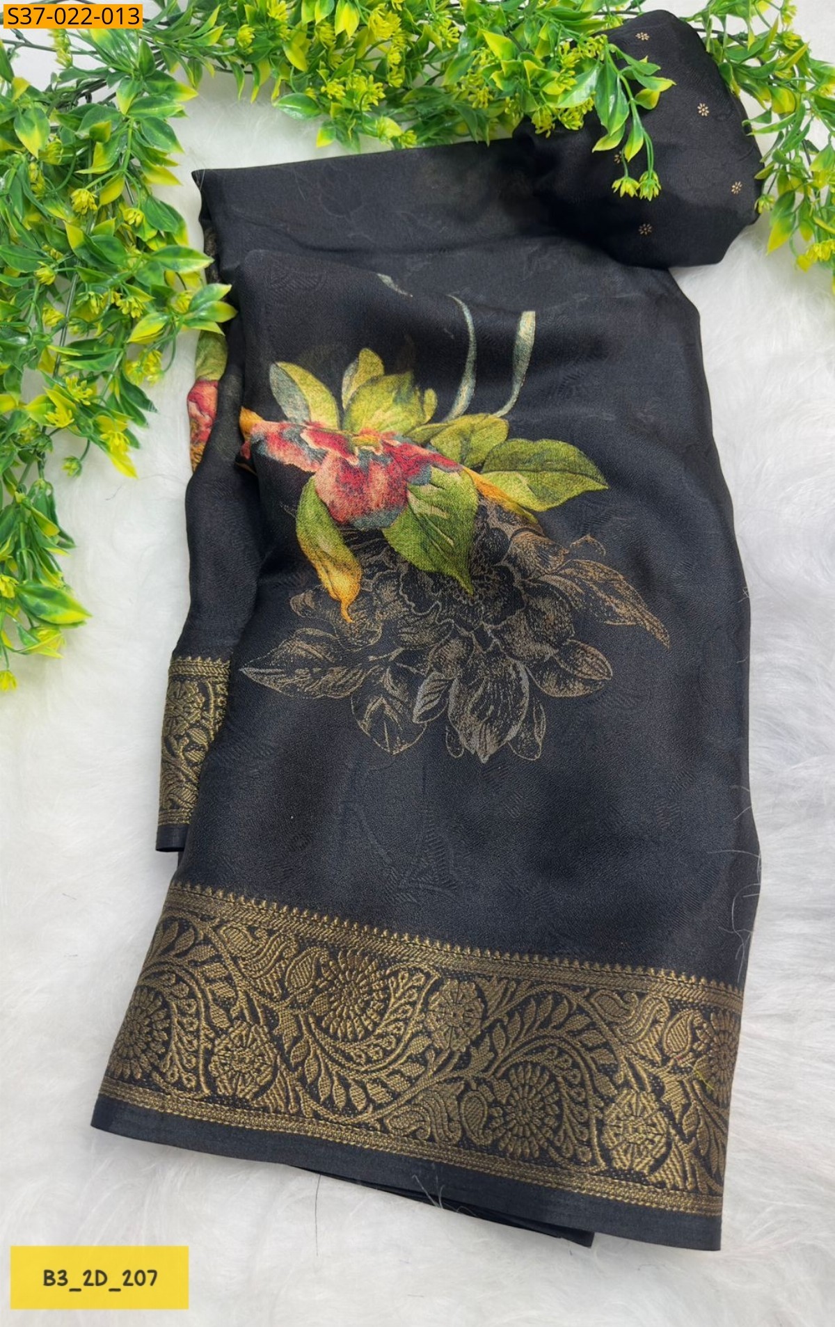 Black Fancy Massmellow Saree