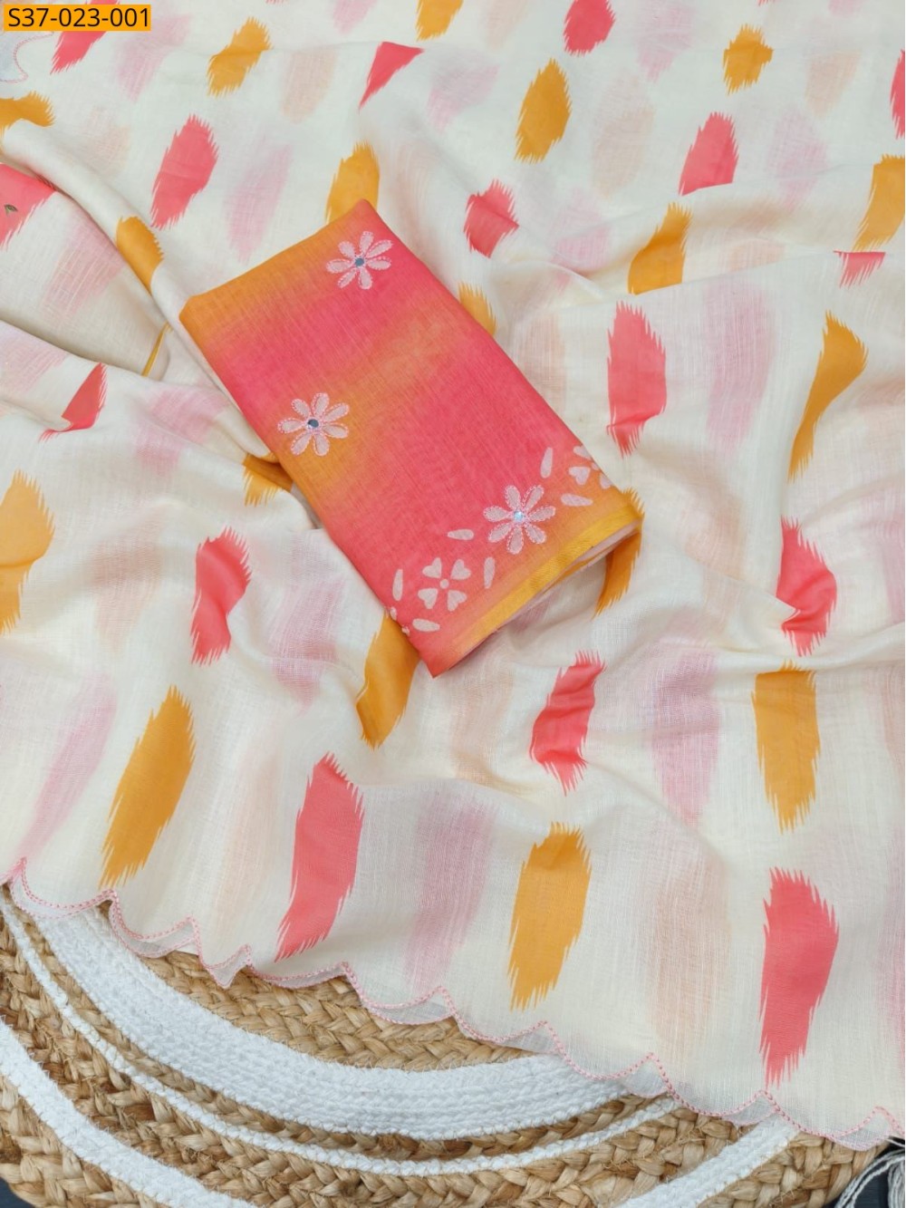 Fancy Linen cotton sarees