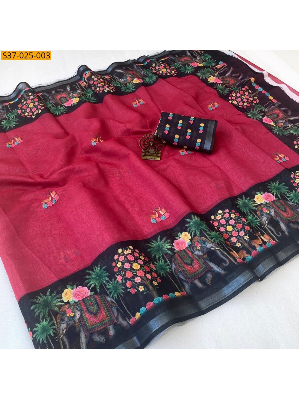Fancy Soft Rashberry Cotton Saree