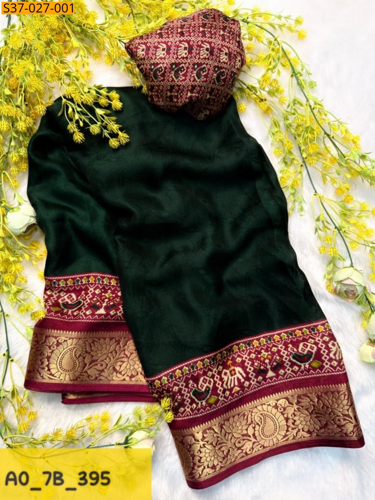 Dark Green Fancy Marshmellow Sarees
