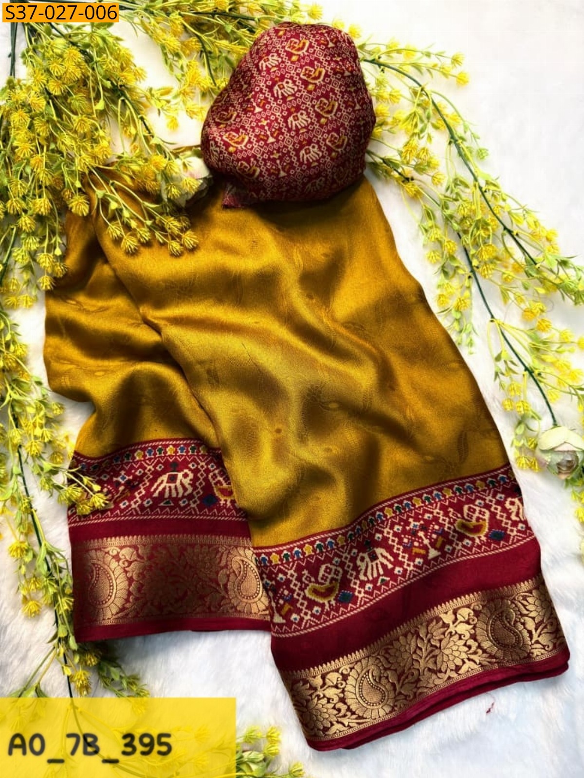 Mustard Fancy Marshmellow Sarees