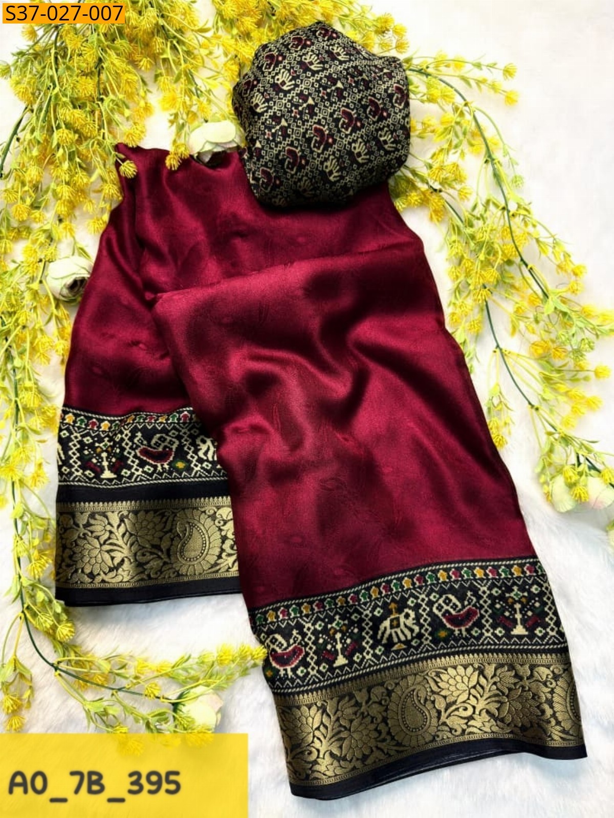 Maroon Fancy Marshmellow Sarees