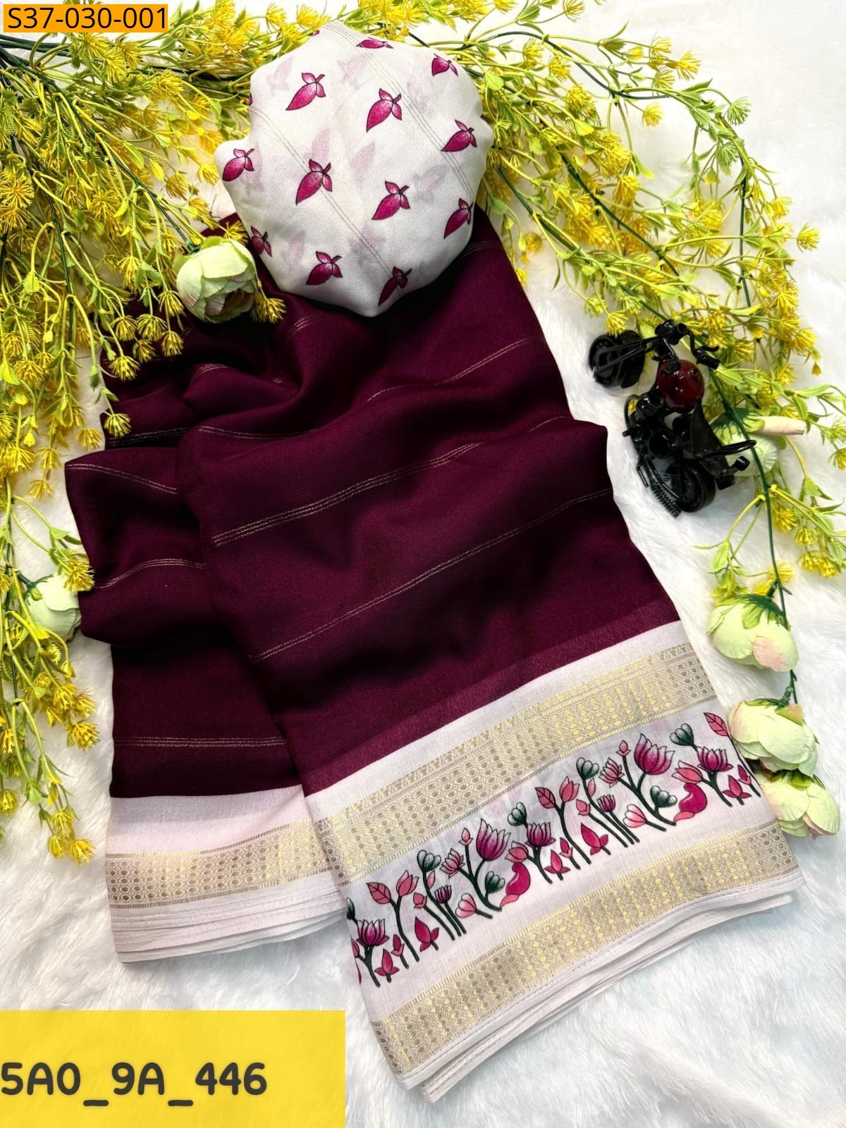 Wine Fancy Massmellow Sarees