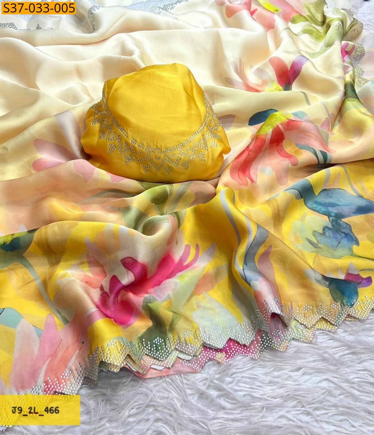 Yellow Fancy Maheshwari Silk Sarees