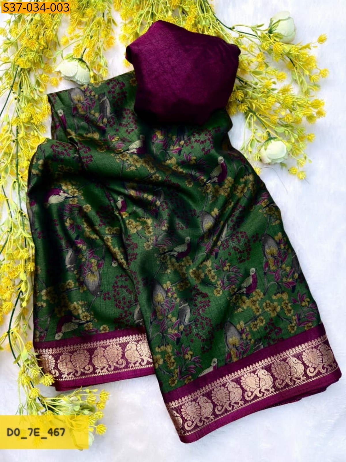 Green Fancy dola silk Sarees