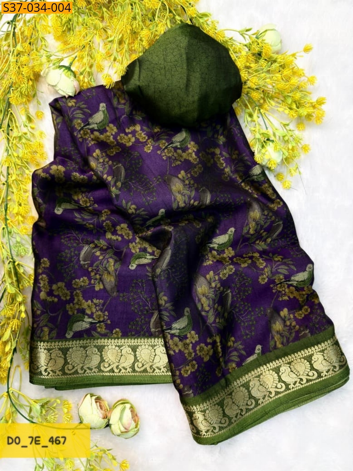 Dark Purple Fancy dola silk Sarees