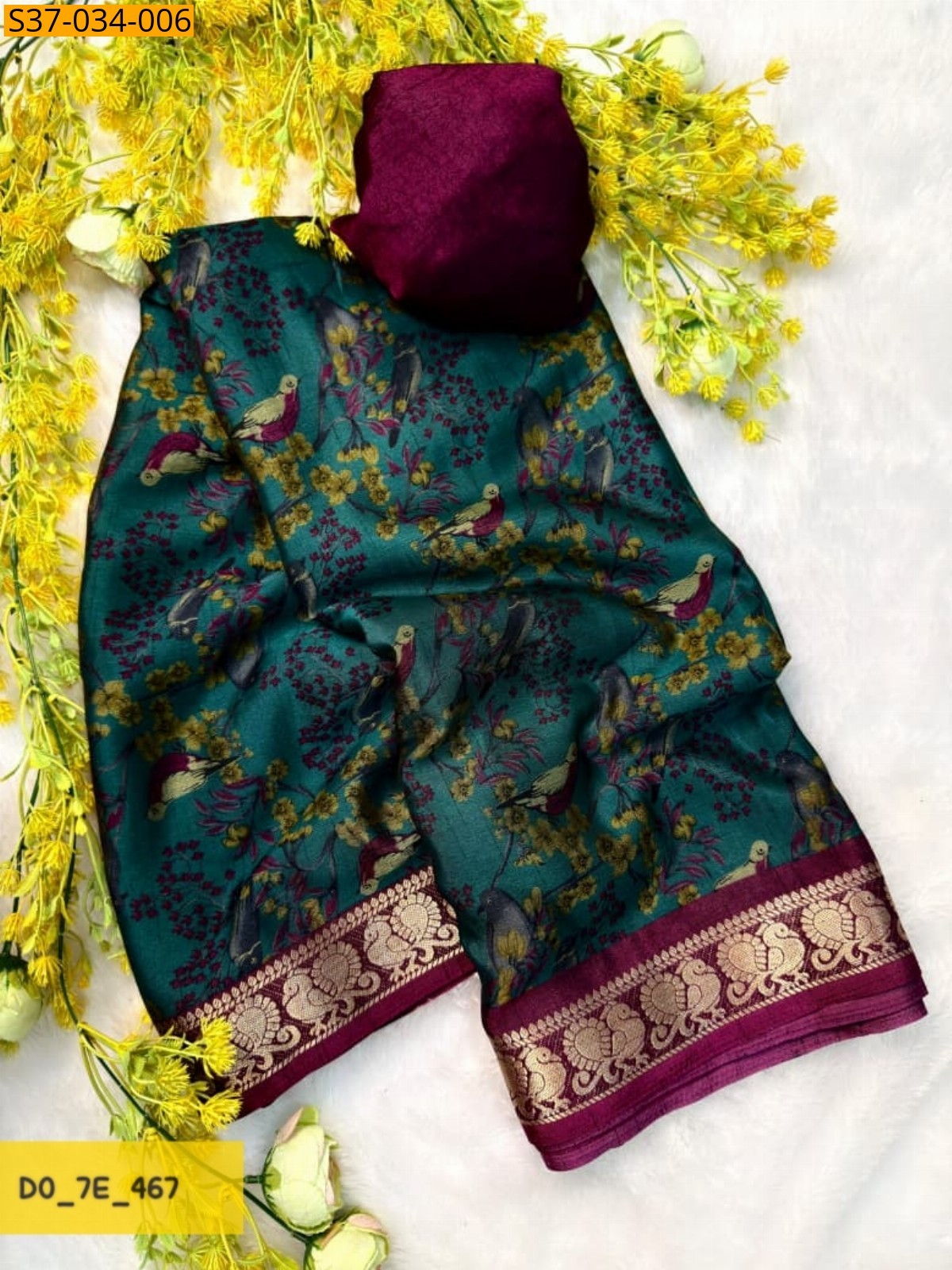 Morpitch Fancy dola silk Sarees