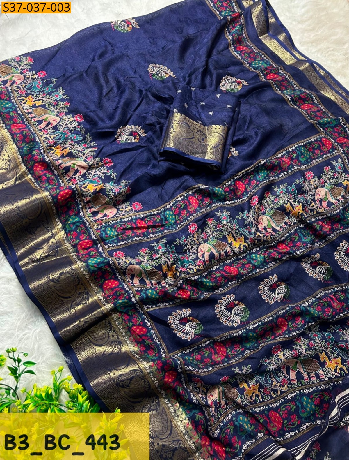 Navy Blue Fancy Mass Mellow Sarees