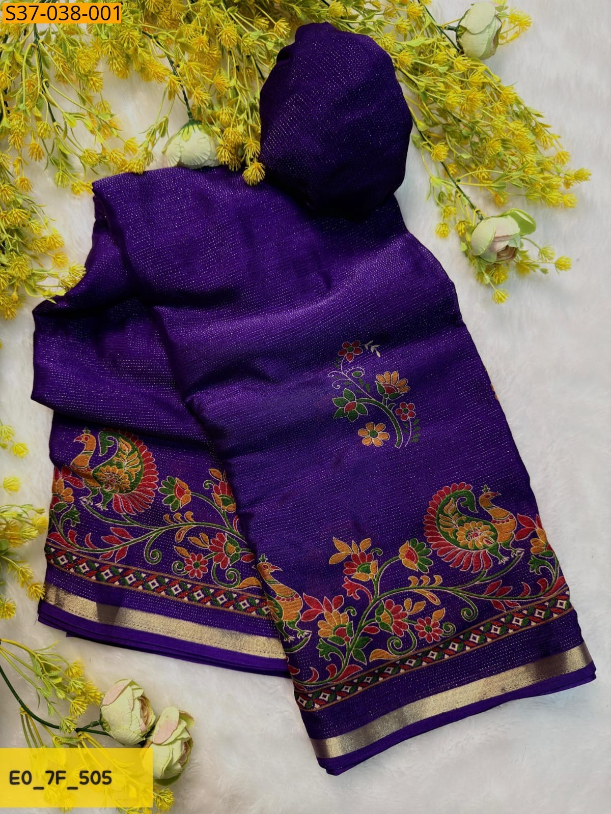 Violet Fancy chinon silk Sarees