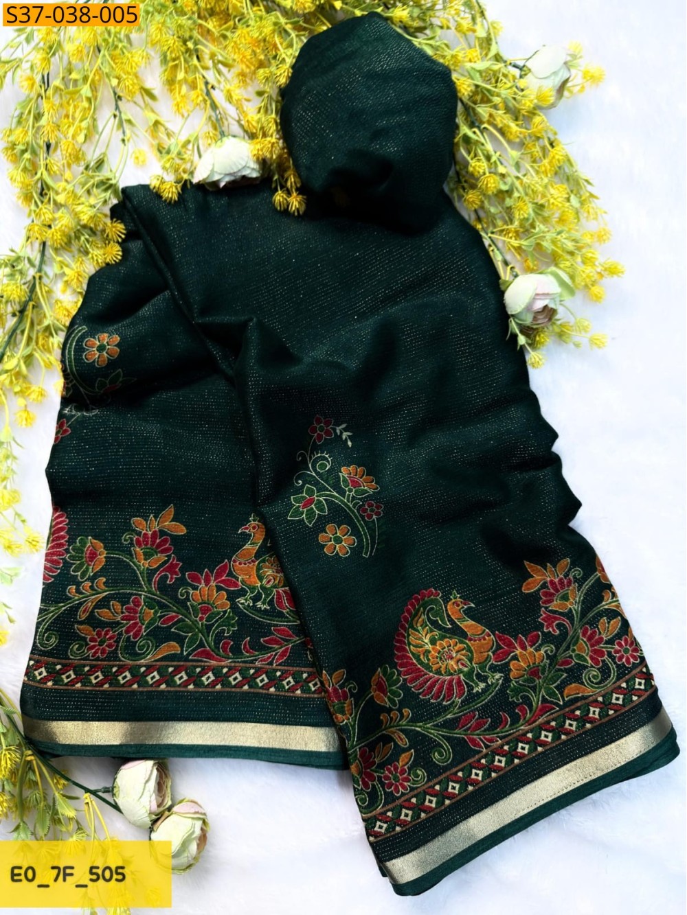 Fancy chinon silk Sarees