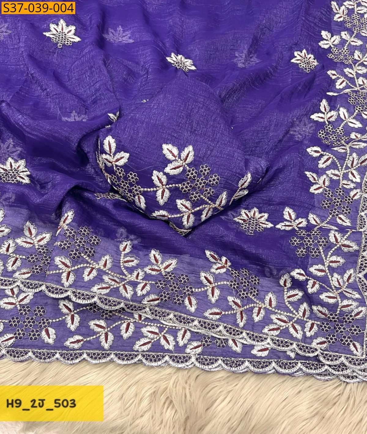 Violet Fancy Crunchy Silk Saree