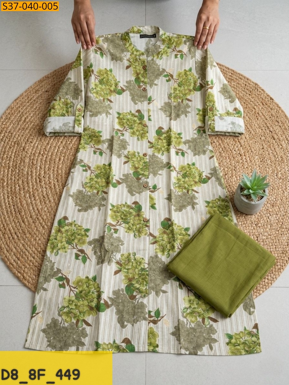 Green Fancy Cotton Kurta and Pant set