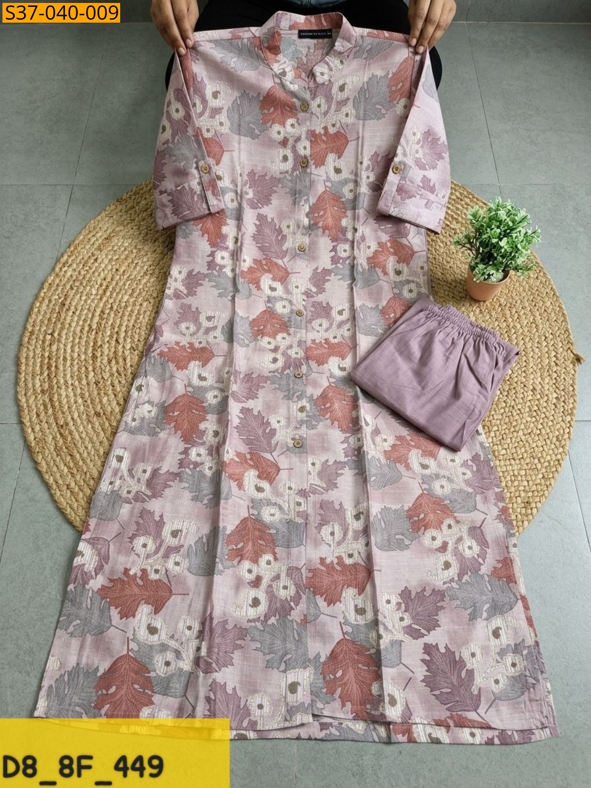 Light Pink Fancy Cotton Kurta and Pant set