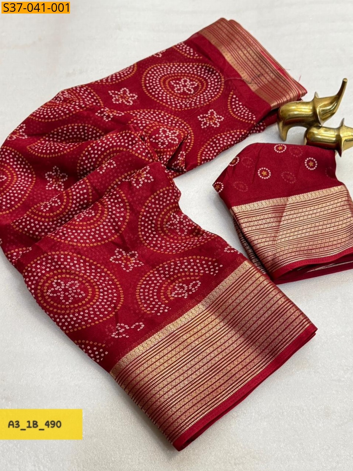Red Fancy Massmello Saree
