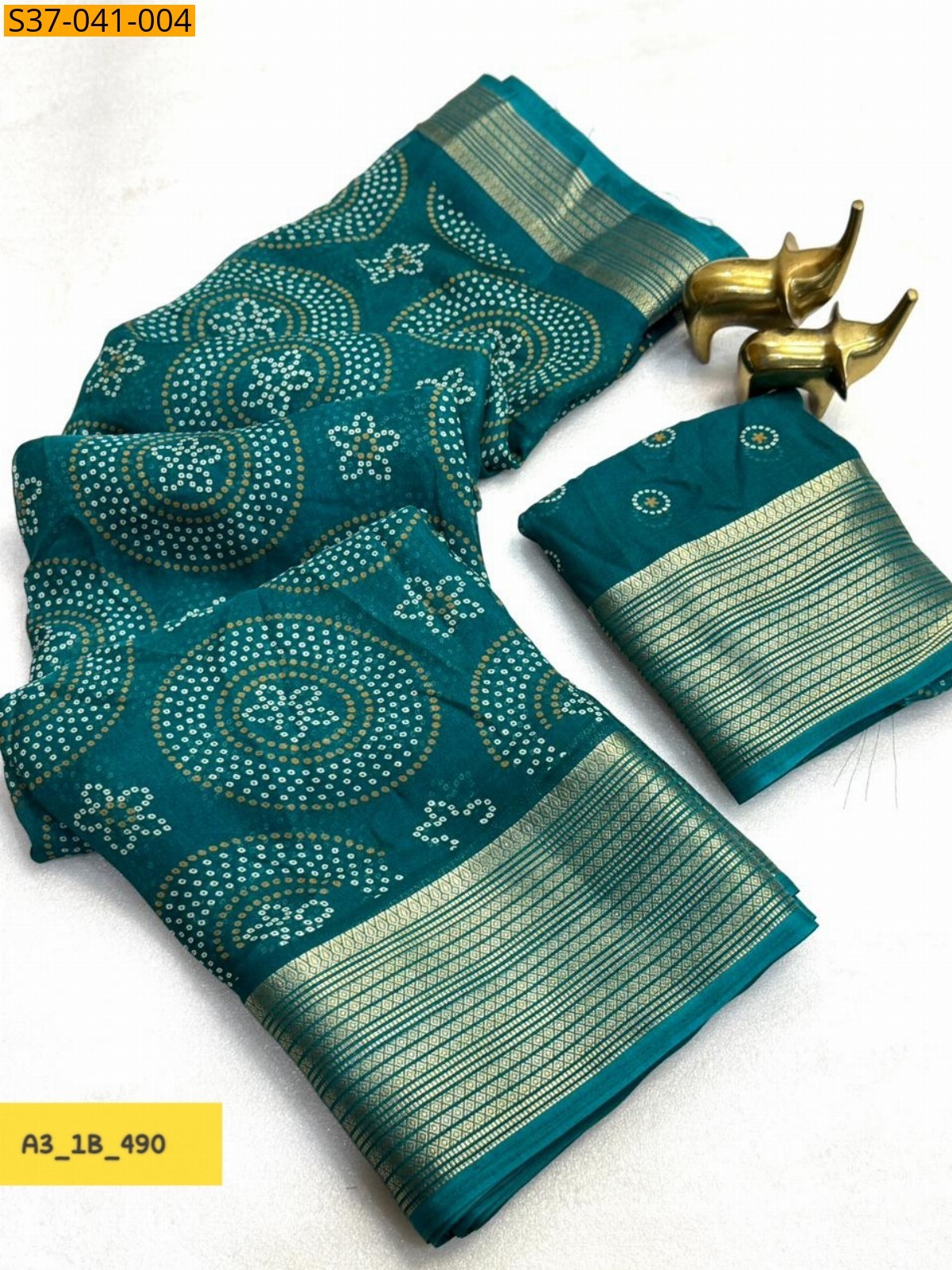Rama Green Fancy Massmello Saree