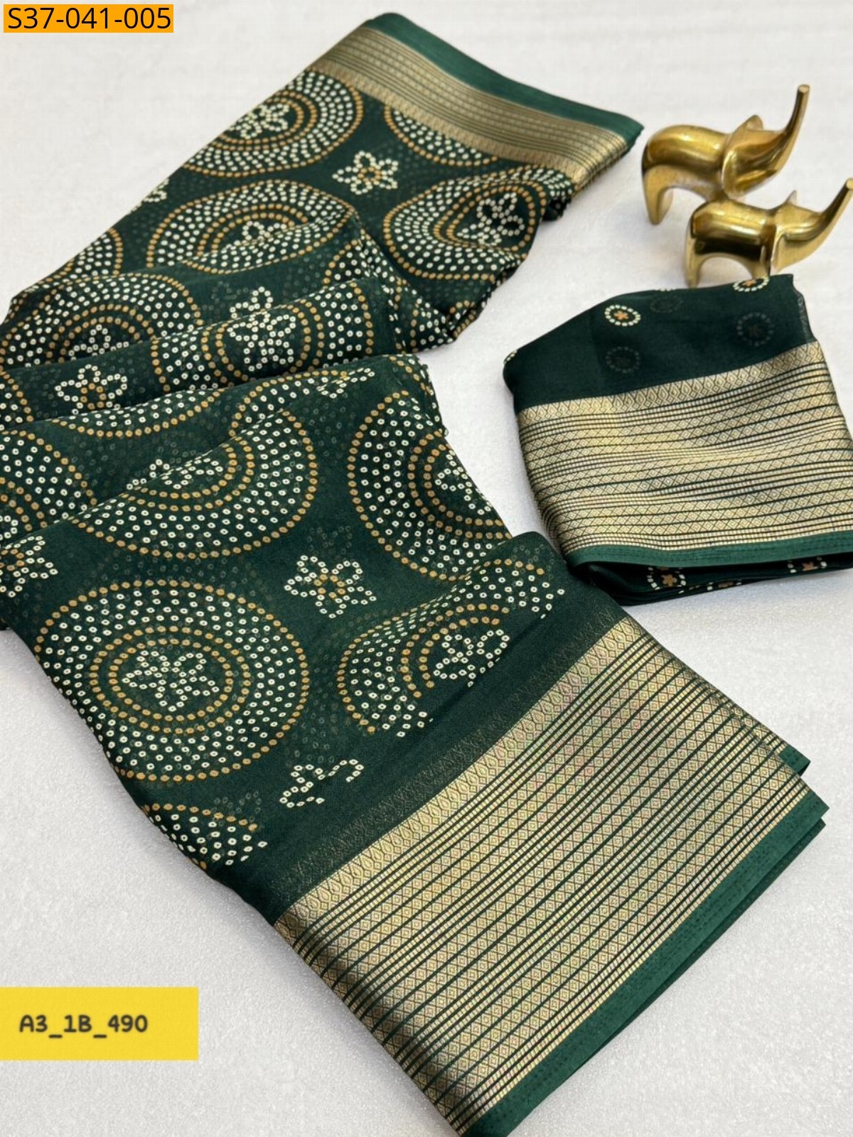 Green Fancy Massmello Saree