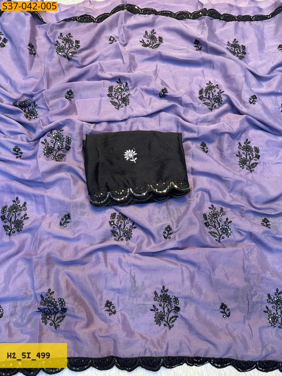 Violet Fancy Star Georgette Saree