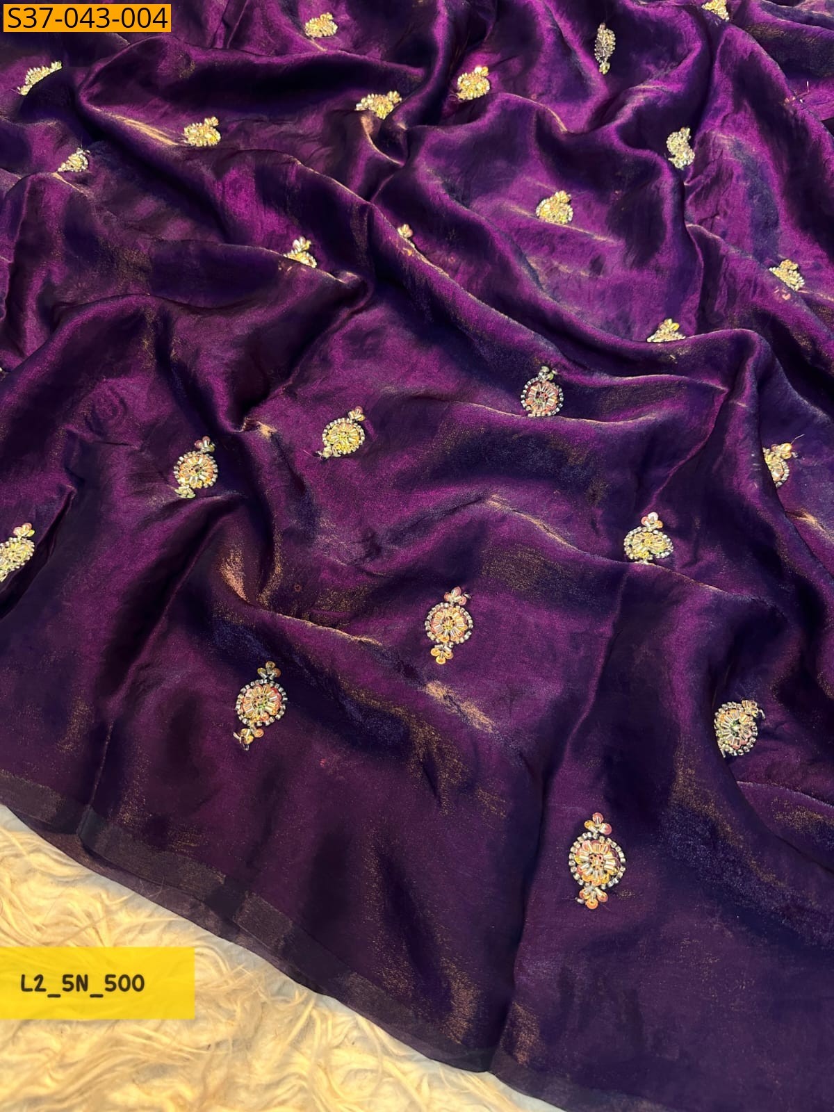 Violet Fancy Fendy satin Saree