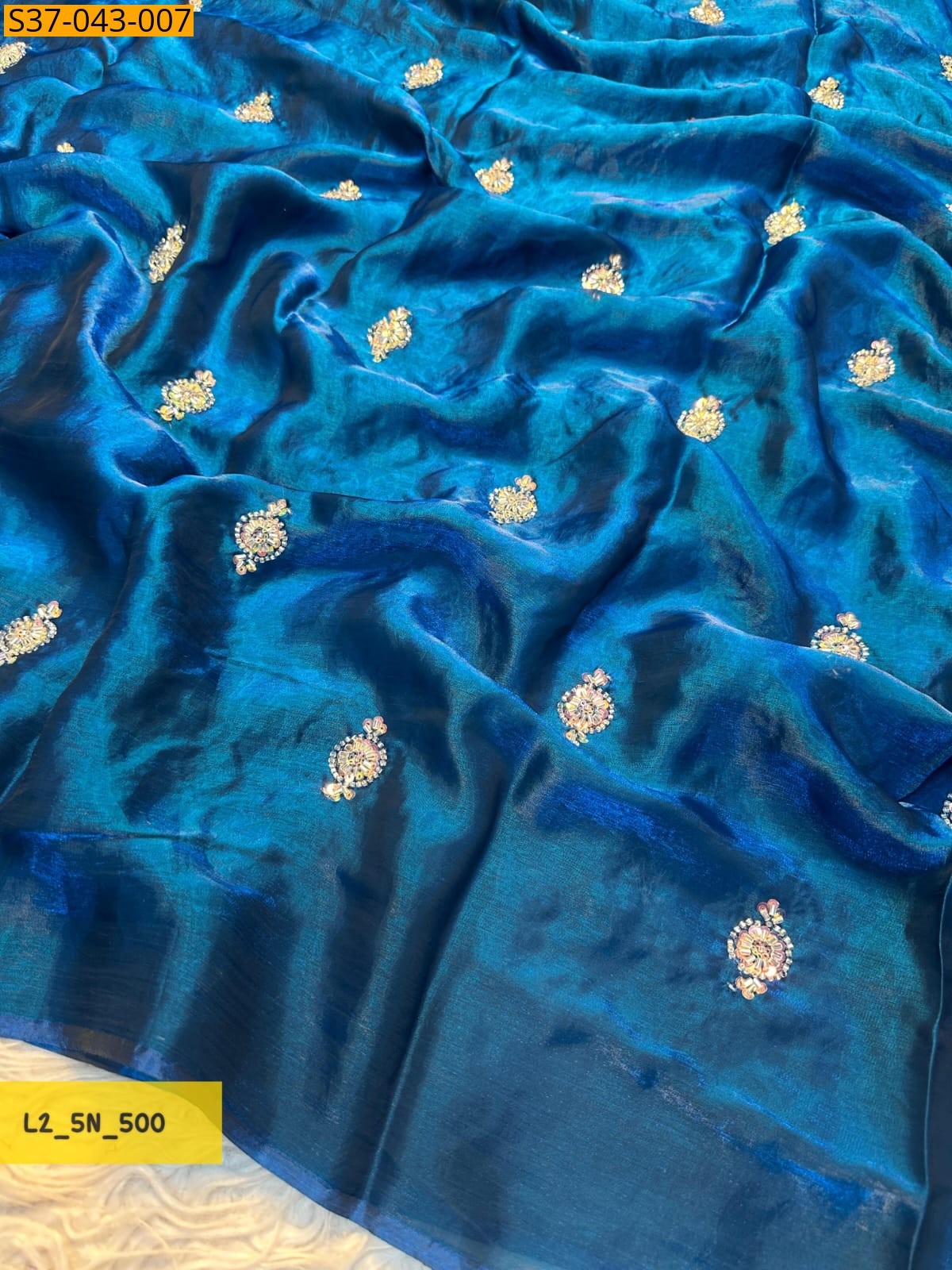 Blue Fancy Fendy satin Saree