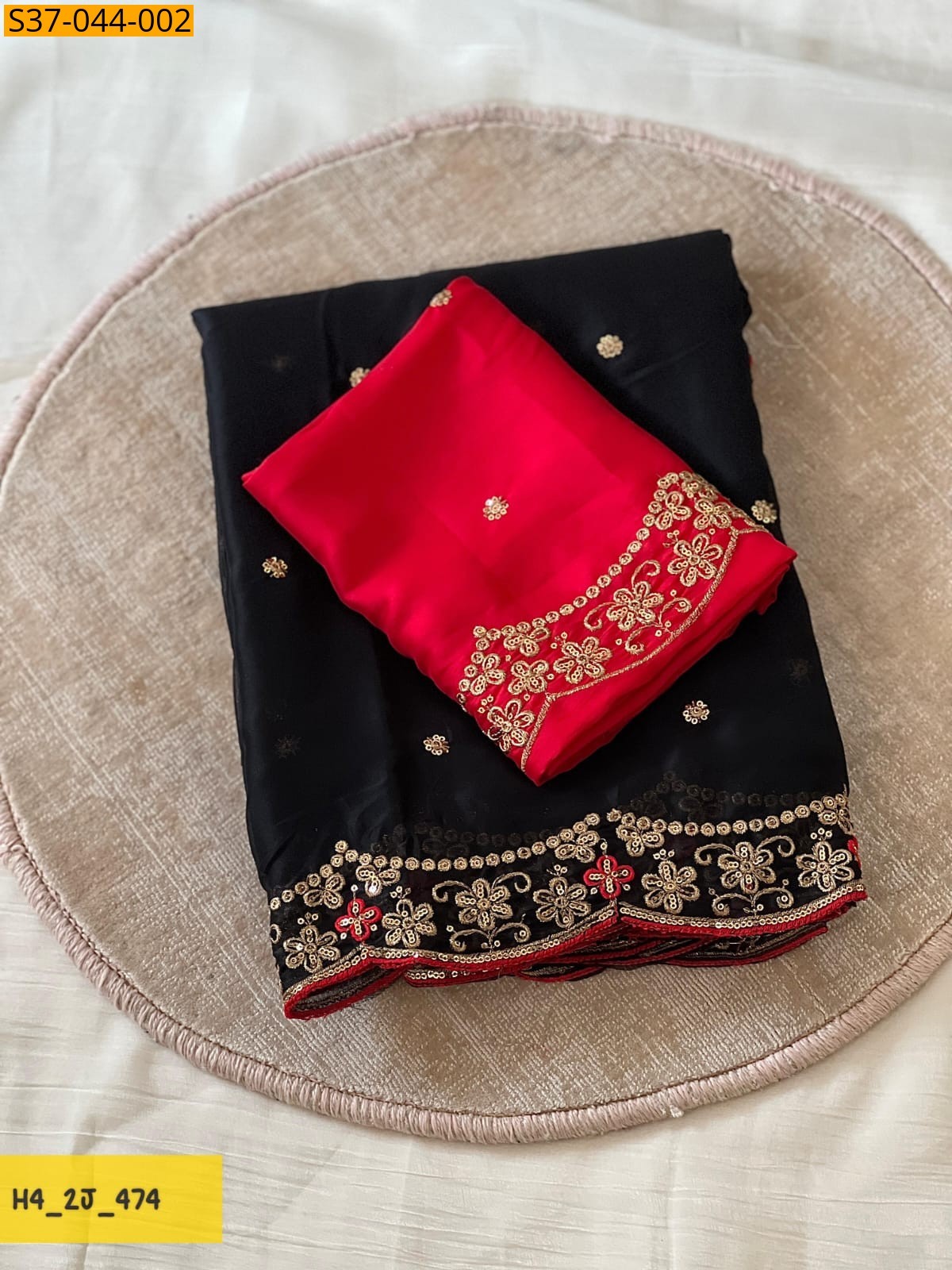 Black Fancy Rangoli silk Saree