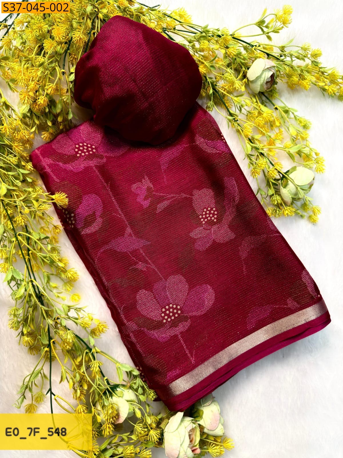 Pink Fancy chinon silk Saree