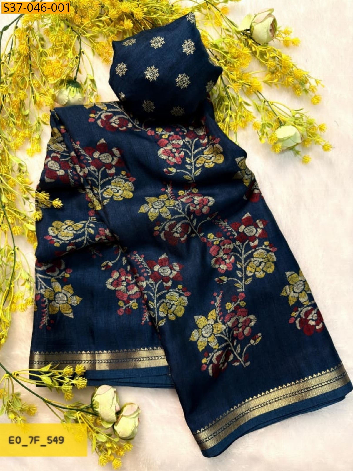 Morpitch Fancy Tussar Saree
