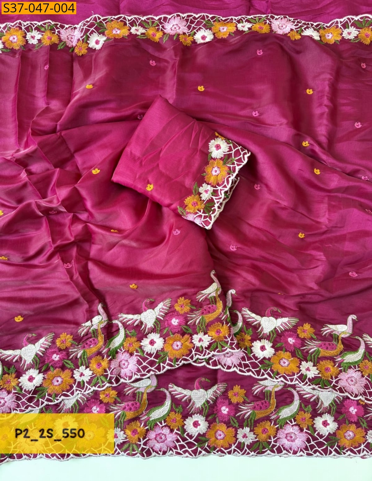 Pink Fancy Tussar Silk Saree
