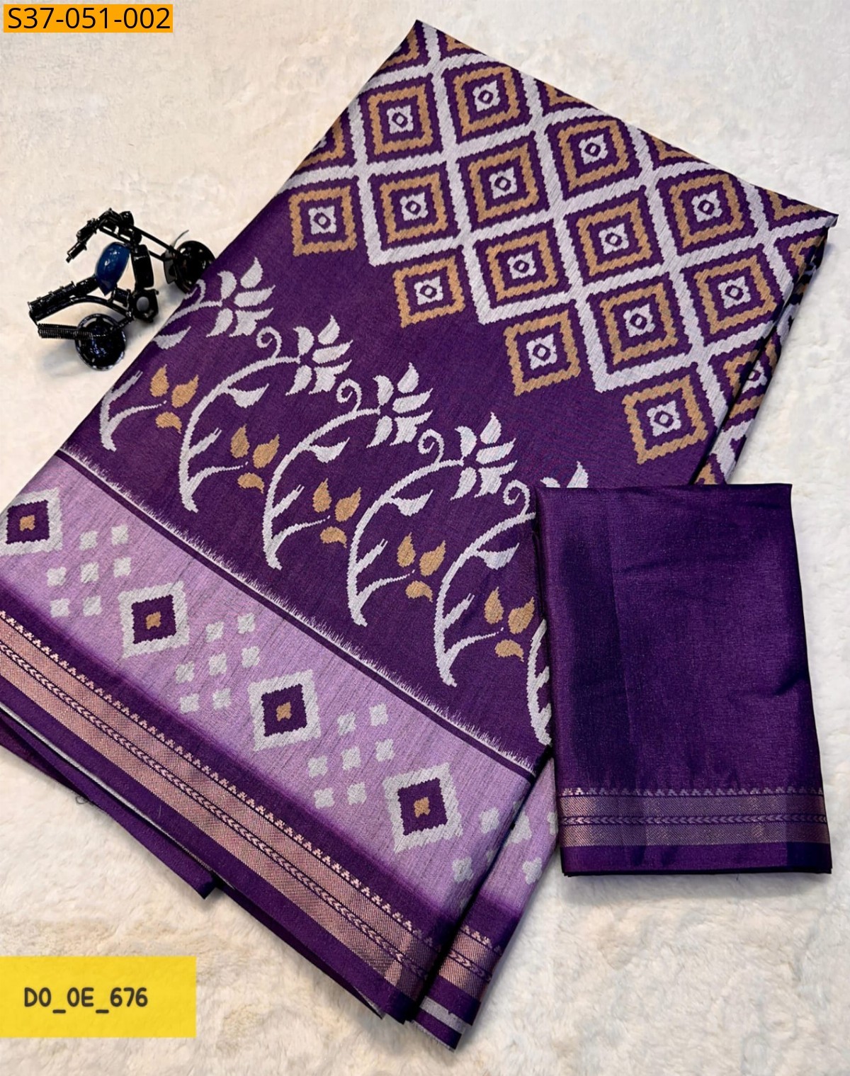 Purple Fancy Tussar Silk Saree