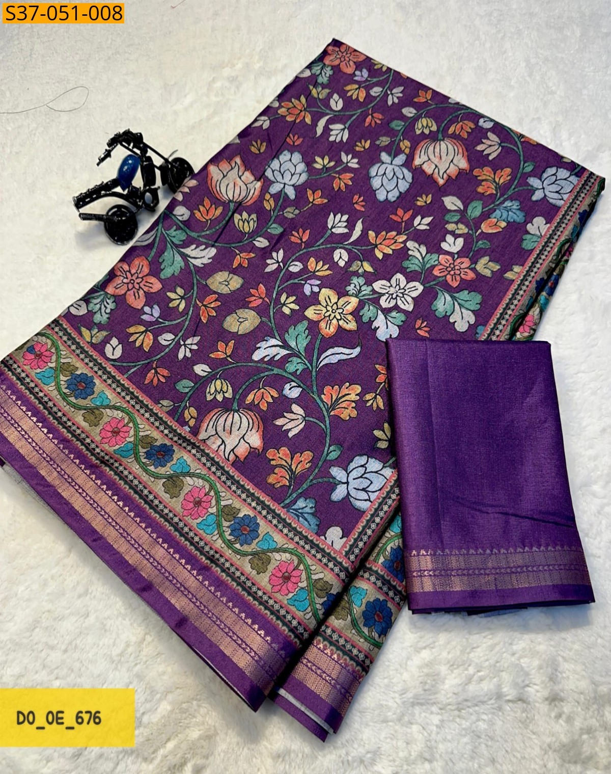 Violet Fancy Tussar Silk Saree