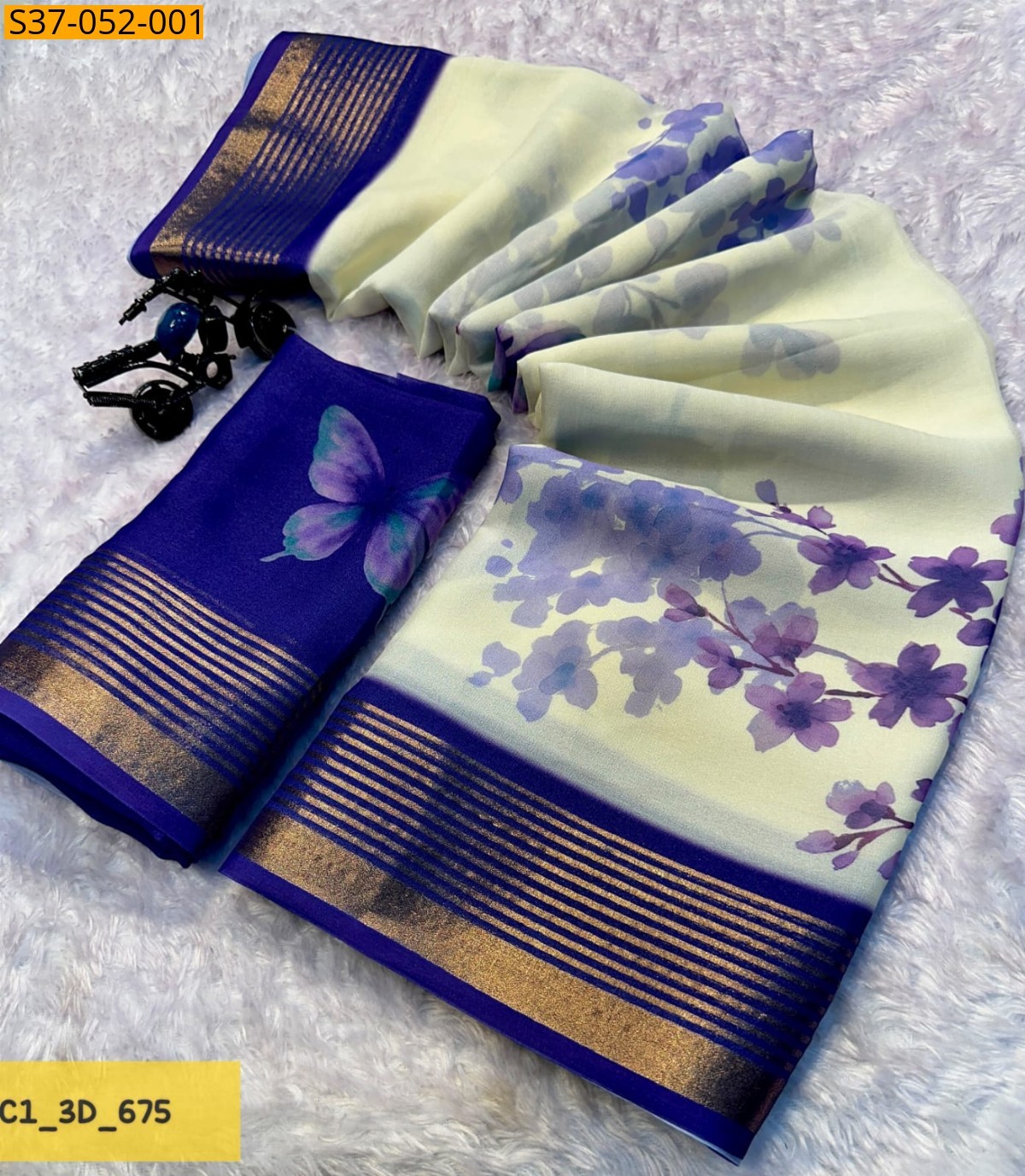 Violet Fancy Georgette Saree