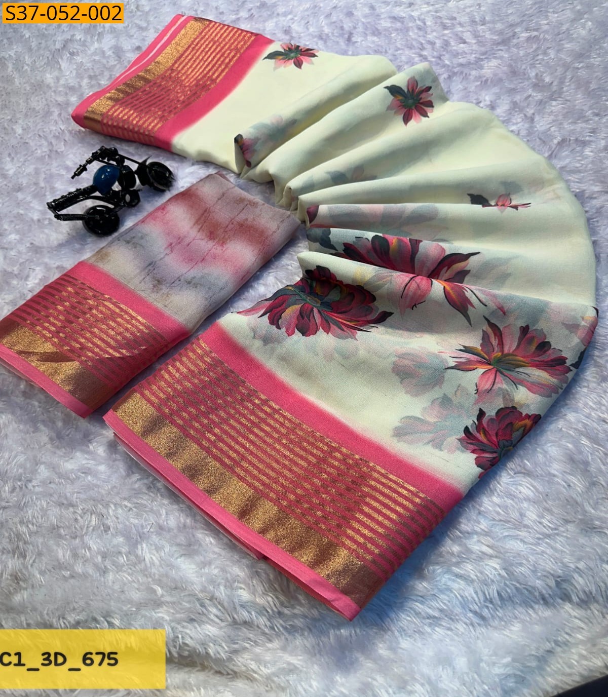Pink Fancy Georgette Saree