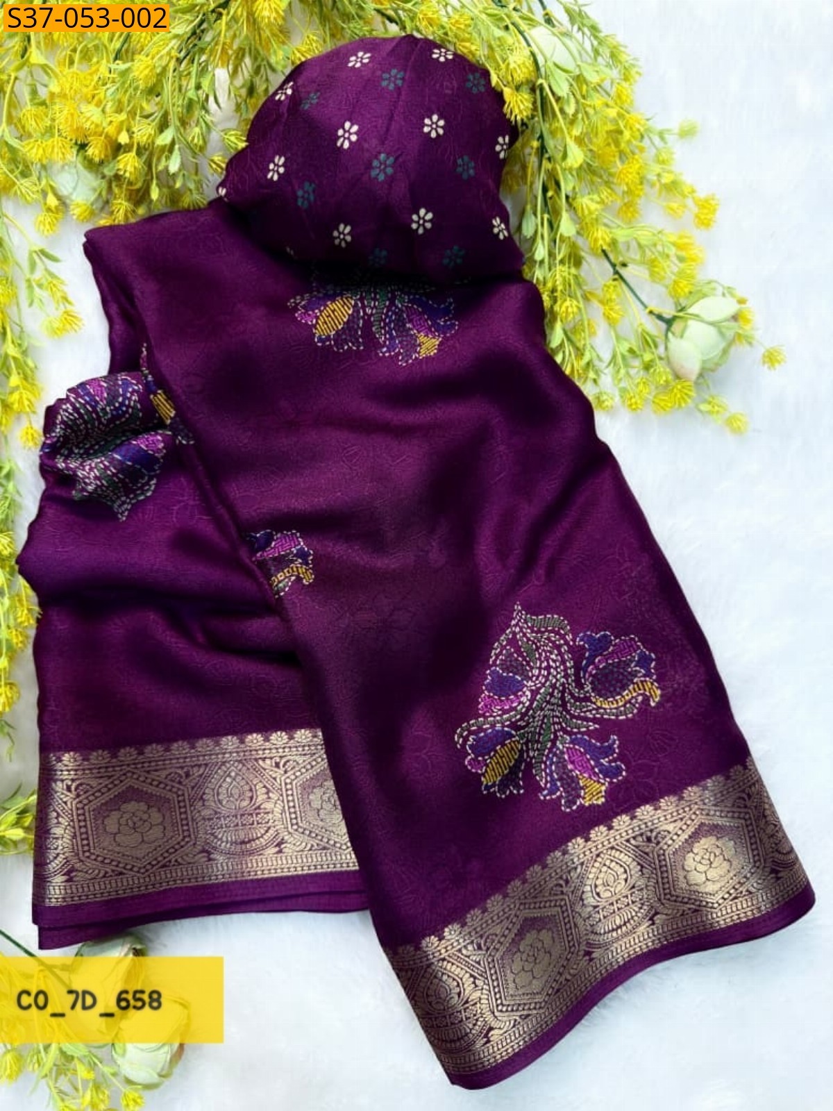 Magenta Fancy Marsh mellow Saree