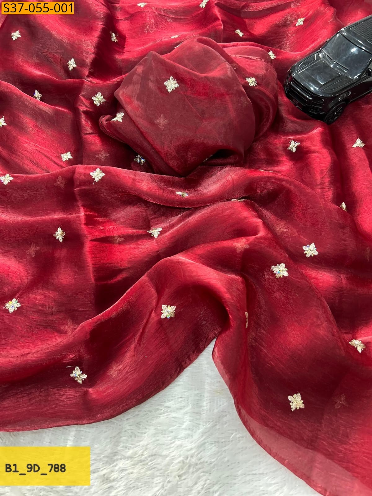 Maroon Fancy Space silk saree