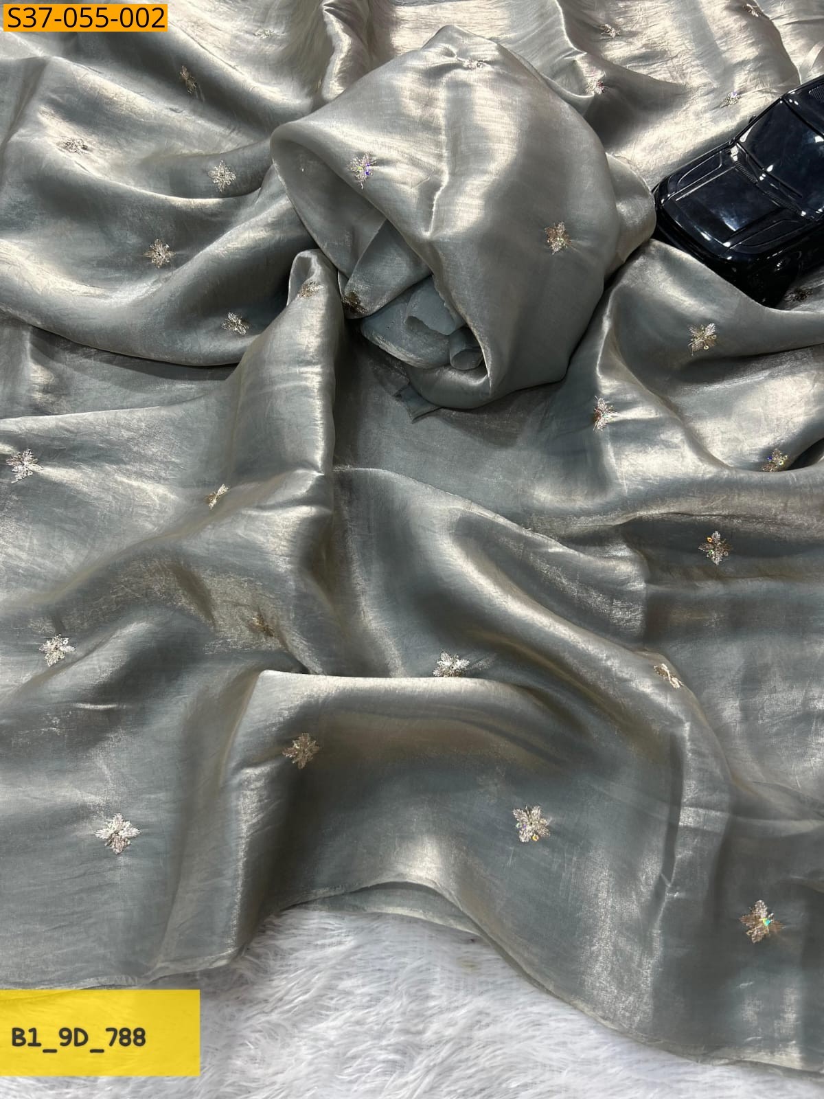 Grey Fancy Space silk saree