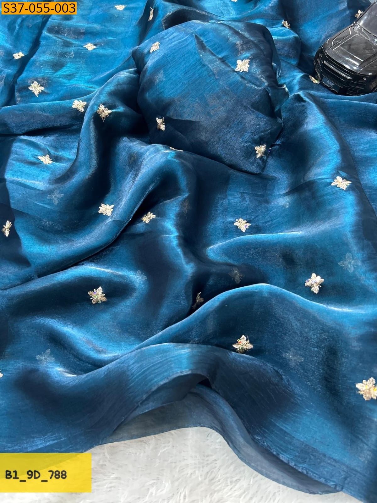 Blue Fancy Space silk saree