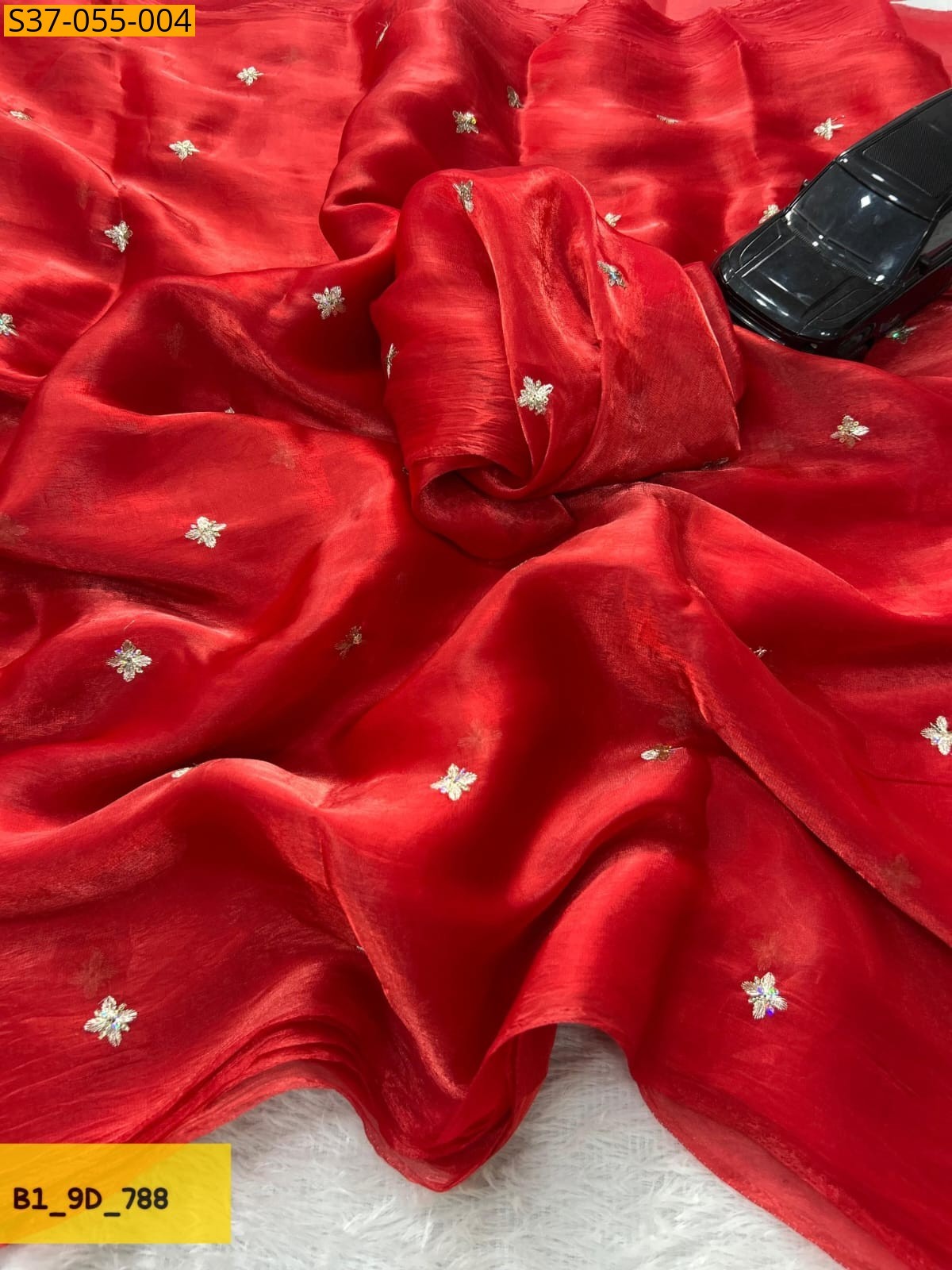 Red Fancy Space silk saree