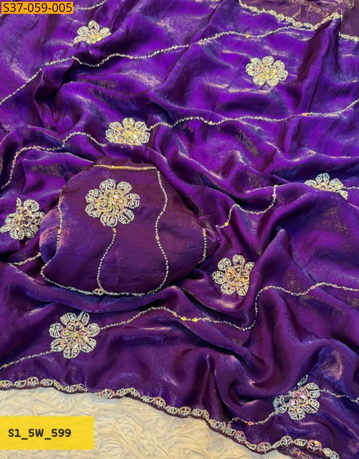 Violet Fancy Space Silk Saree