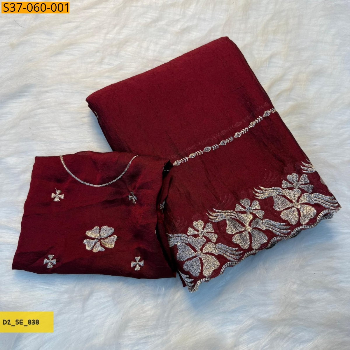 Maroon Fancy rangoli Silk saree