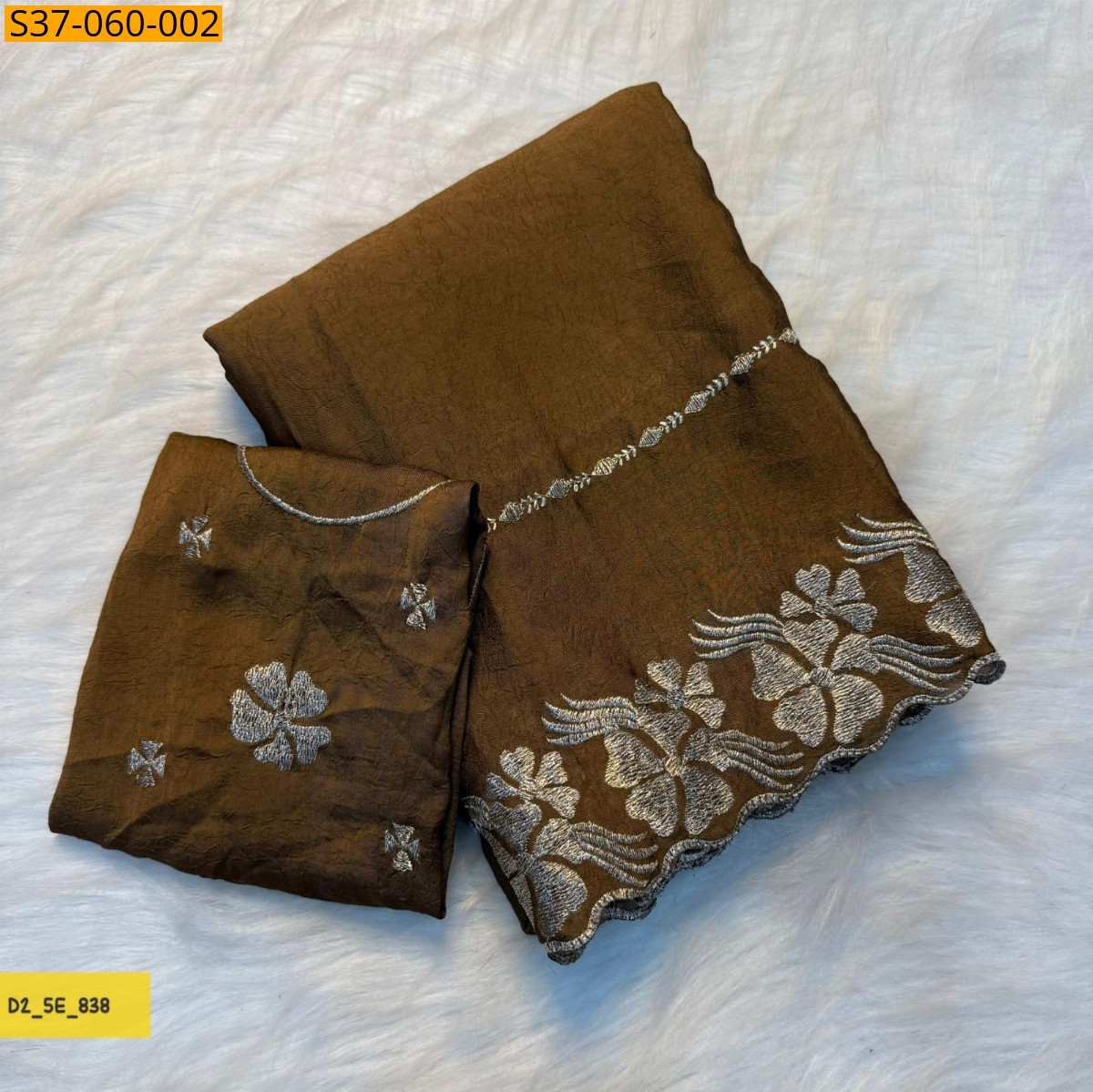 Brown Fancy rangoli Silk saree