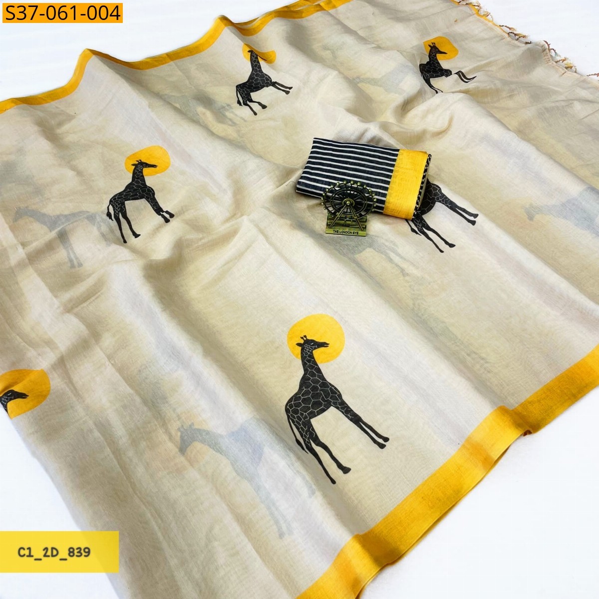 Cream Fancy Erode Tissue Silk saree