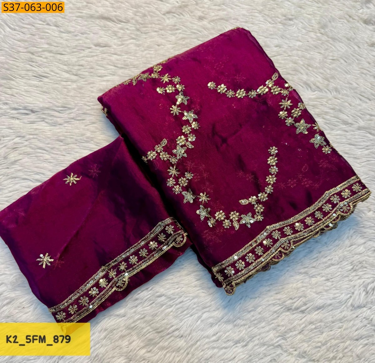 Pink Fancy Space Silk Saree